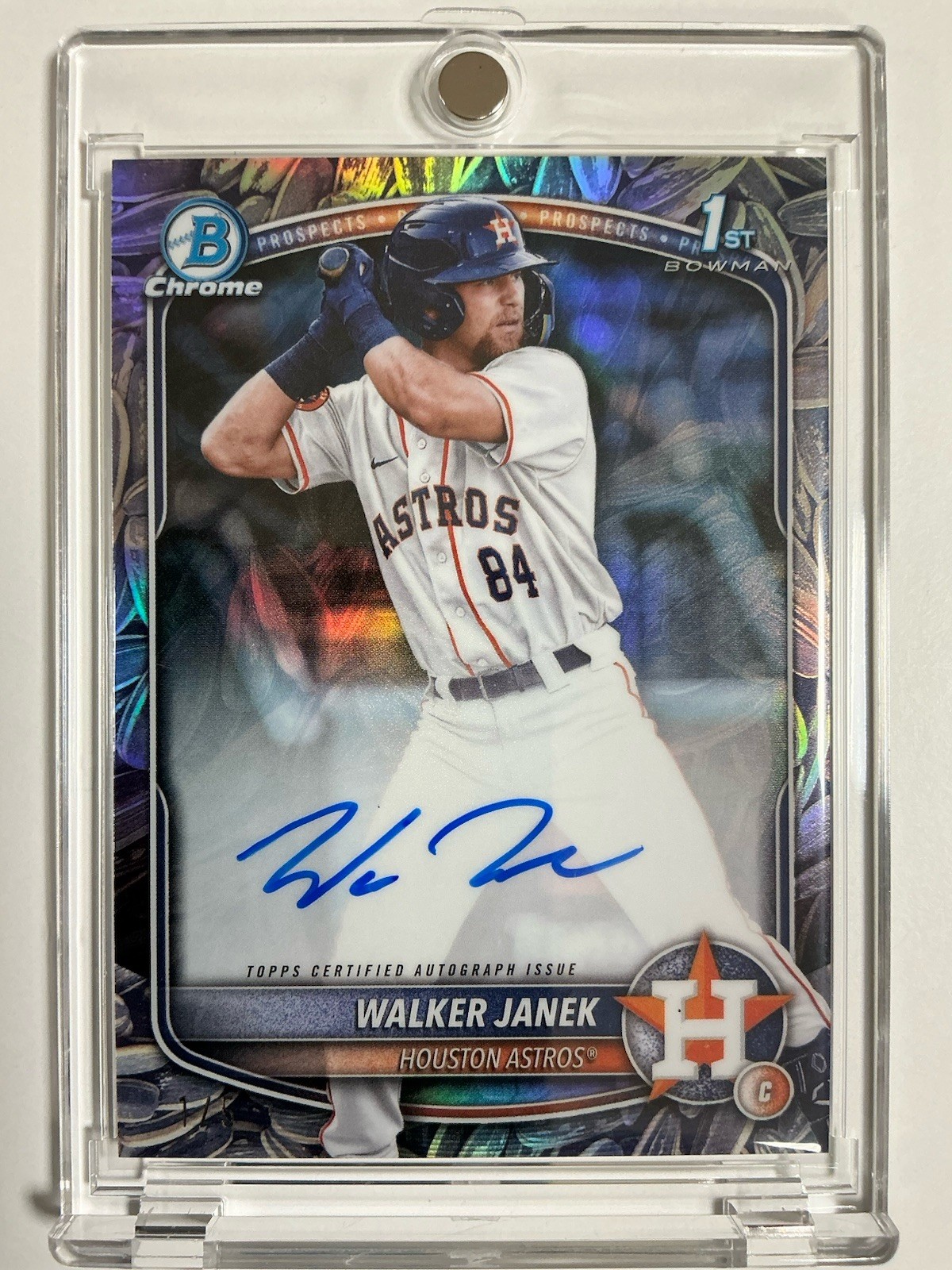 Walker Janek 1/5 2025 Bowman Chrome 1st Sunflower Refractor Rookie Auto Snack RC