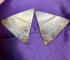Vintage Large Southwestern Sterling Silver Triangle Stud Earrings — photo 1