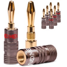 Bananenstecker 4mm schraubbar vergoldet 8x Stecker NEXMEX für Lautsprecherkabel