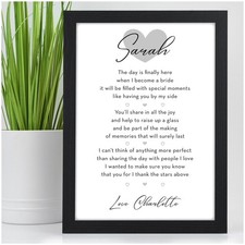 Bridesmaid Thank You Gifts Personalised Maid of Honour Bridal Party Presents