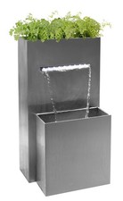 Primrose 89cm Stainless Steel Berkeley Waterfall Water Feature with Planter LEDs
