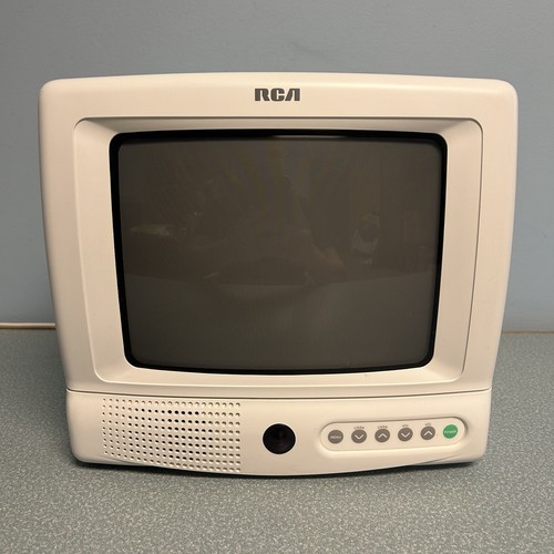 RCA CRT TV 9" Inch Model E09344 Tested Working w/ Remote White VTG Gaming - Picture 3 of 14
