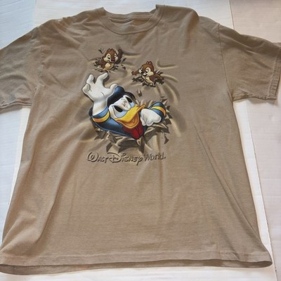 Walt Disney Donald Duck Chip n Dale Double Sided Large L  Graphic Tee Shirt