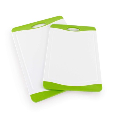 2 Piece Plastic Cutting Board Set, Microban Protection, Stain & Odor Free, Ex...