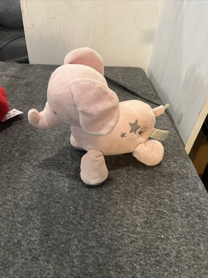 Carters Pink Gray Elephant Plush Wind Up Musical Stuffed Toy Twinkle Little Star