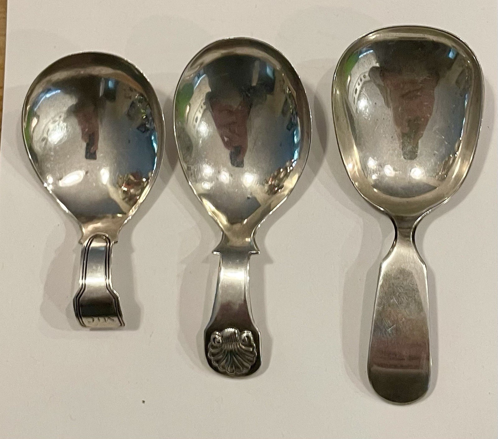 Sterling Silver Tea Caddy Spoons 1800’s English Silver Wt 48g Lot of 3