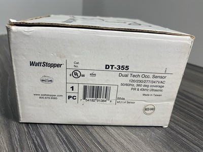 Wattstopper DT-355 Dual Tech Ceiling Occupancy PIR Ultrasonic Sensor 120-347V