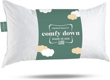 12x20 Throw Pillow Insert, Down Feather Fill, 100 Cotton Cover, Made in