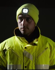 Portwest Beanie LED headlight USB rechargeable (B029) - Unisex, 100% Acrylic