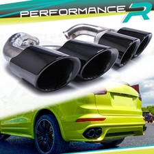 Schwarz Sportauspuff Auspuff Endrohre Passend für Porsche Cayenne 92A V6 14-17