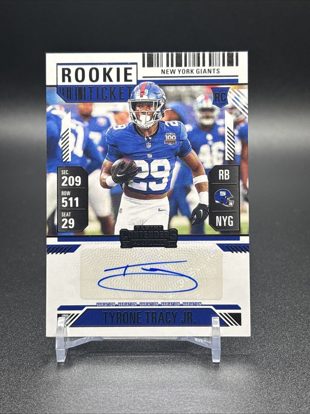 2024 Panini Contenders Tyrone Tracy Jr Rookie Autograph Variation #179 Giants RC