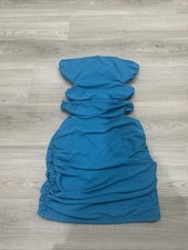 Shein Women's Mini Dress, Size Small, Strapless Cut Out Ruched Side Bodycon