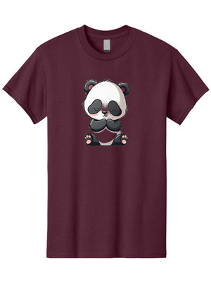 Cute-Panda-2 Mens Graphic Tee, 100% Cotton, Casual Summer Wear