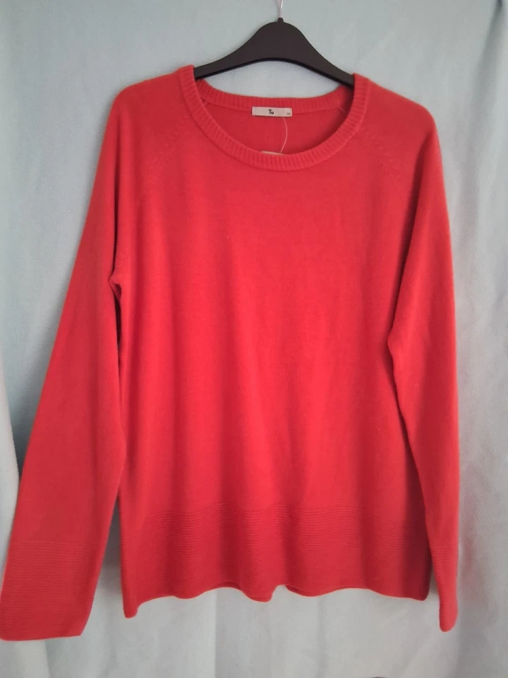 Size 14 Ladies Red Jumper By Tu - Image 2 of 4