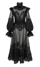 Zimmermann Espionage Ruffled Corded Lace Midi Dress. Size 0 (6-8au) US 2-4