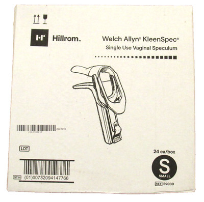 Hillrom Welch Allyn Vaginal Speculum 59000 SMALL KleenSpec NEW Box of 24