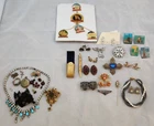 Lot Of Vintage & Antique Costume Jewelry Some For Parts