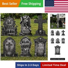 Halloween Decorations Outdoor Graveyard Tombstones: 6Ct Large Tombstone
