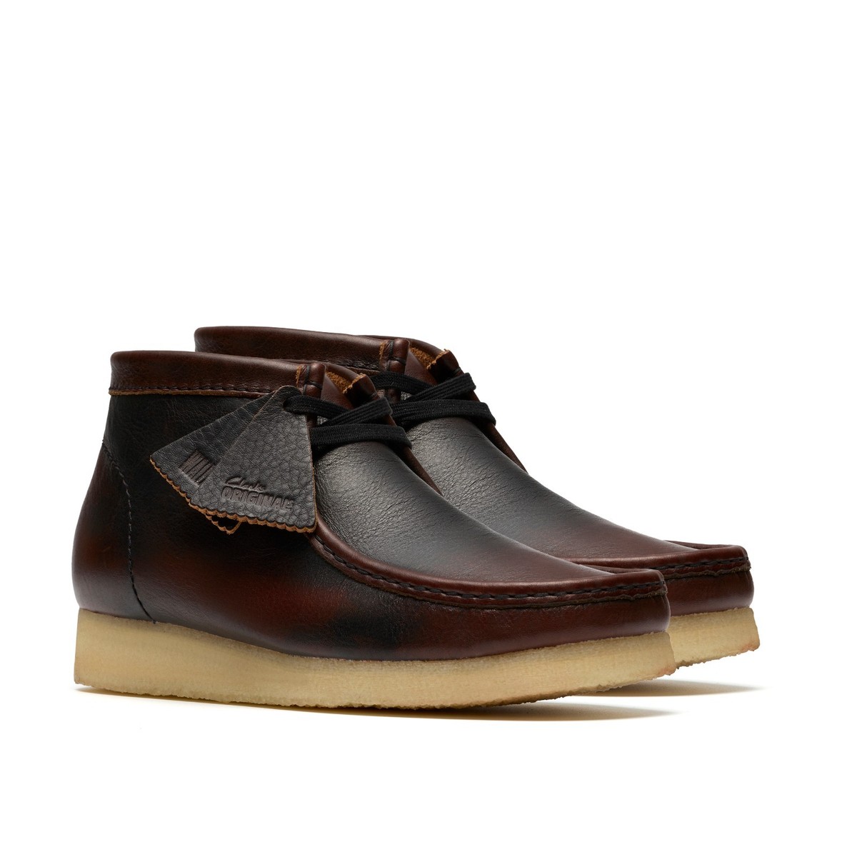 NEW Men Clarks Wallabee Original Edition of Dark Tan Combi Brown