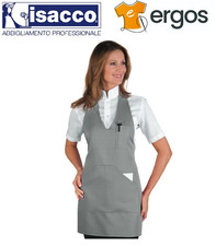 Isacco GREMBIULE BISTRO Grigio Barista Sommelier Sala Cameriere Tasche Pub