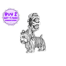 Terrier Charm For Bracelet, Dog Charm, Animal Charm, Puppy Charm