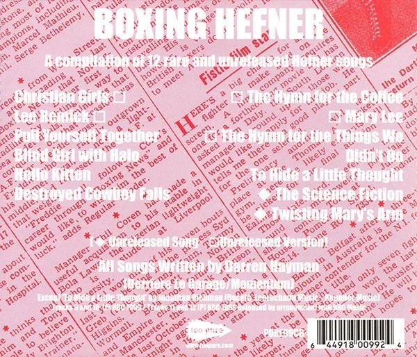 Hefner Boxing Hefner CD UK Too Pure 2000 has info stickers on front of case - Bild 2 von 3