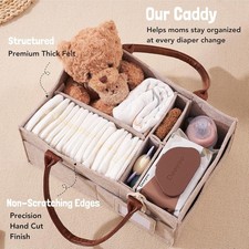 Baby Felt Storage Nursery Organizer Basket Infant Diaper Bag with Handle Caddy