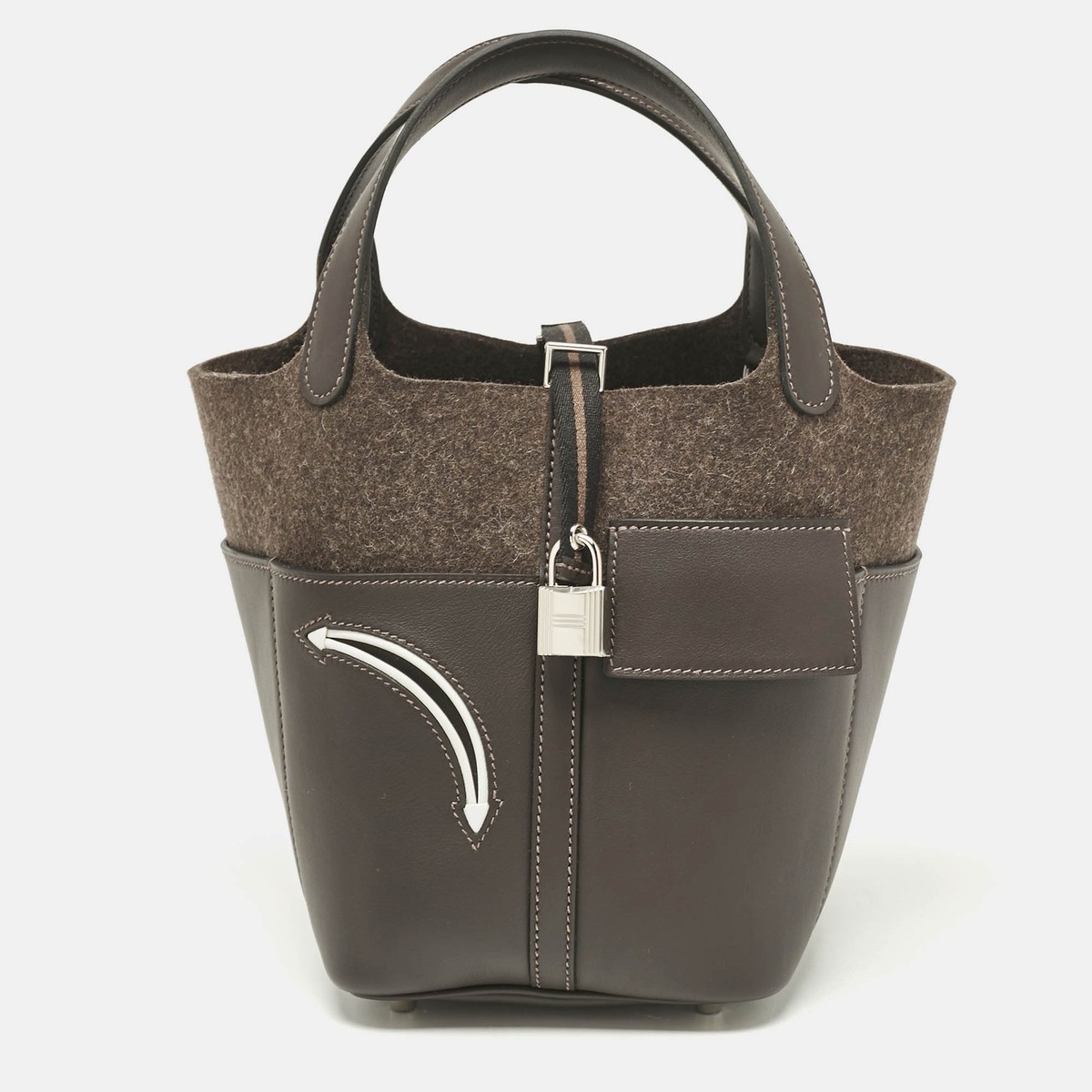 入手困難♪【HERMES】ピコタン Picotin Lock 18 Bag Felt Swift Hermes Ebene Swift Leather and Feutre Picotin Lock 18 Go