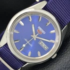 SEIKO 5 AUTOMATIC 6319A JAPAN MENS VINTAGE BLUE COLOR DIAL WATCH a701405-1