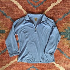 L.L.Bean Women's blue polyester fleece quarter zip pullover in XS Nice condition