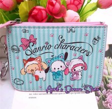 Sanrio Group Cosplay Cats Blue Striped ID Cardholder Coin Purse Keychain Wallet