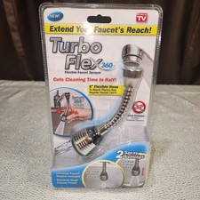 Turbo Flex 360 Faucet Sprayer 360  Swivel 2 Settings 6in Hose Chrome  Adapter