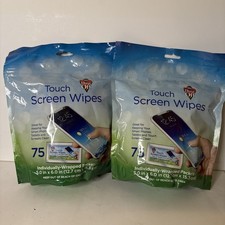 2 Packs Of 75 Touch Screen Wipes. Total 150 Screen Wipes.