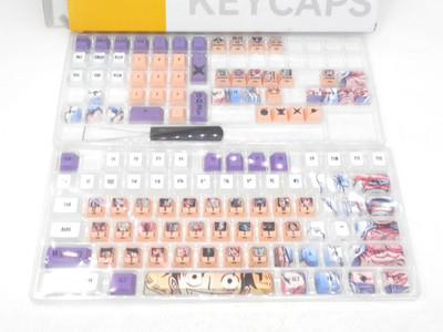 Mechanical Keyboard One Piece Keycaps   Sublimation Print Luffy 130 Pc Anime New