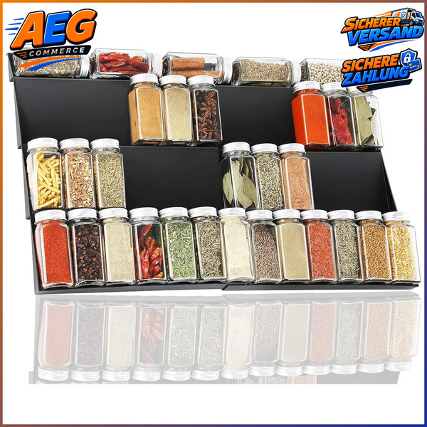 GewüRzregal Schublade Organizer 30-60Cm Ausziehbar Ordnungssystem 4 Ebenen-image