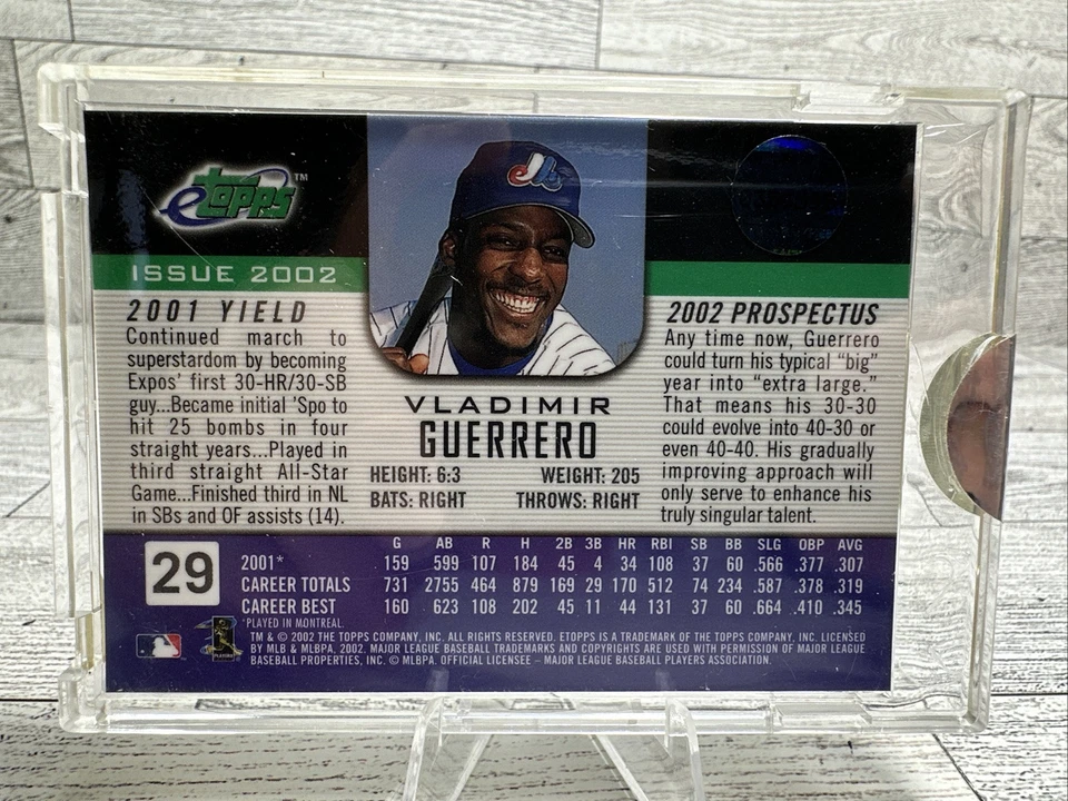 2002 Topps eTopps (encased/in hand) #29 Vladimir Guerrero /6000 Expos - Image 2 of 2