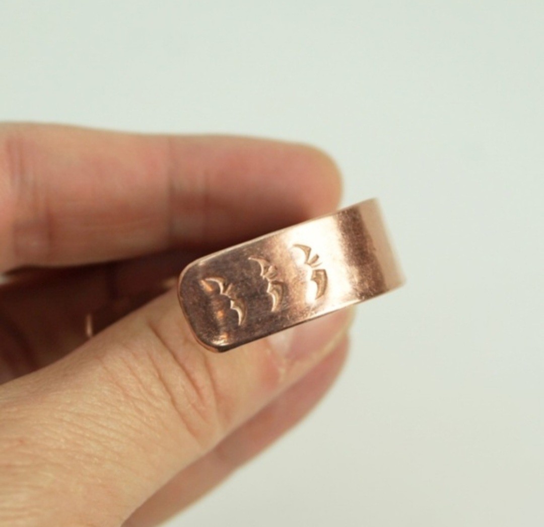 Solid Copper Native American Childs Cuff Bracelet… - image 4
