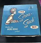VTG Anchor Hocking "Grape & Vine" Snack Set 4 Cups 4 Plates In Original Box