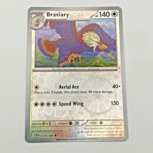 Braviary  Pokemon Scarlet Violet Black Bolt Reverse Holo 078/086