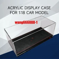 For 1/18 Car Model Acrylic Display case show case With black PU Leather Base New