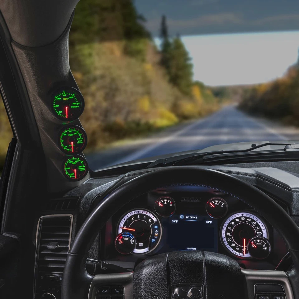 Medidores de temperatura GlowShift B7 Boost 2400 EGT Trans + cápsula para Dodge Ram Cummins 10-18 Foto 2 de 4