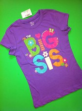 -NEW- "I'm the Big Sis" Sister Shirt 4 4T 5-6 7-8 10-12 14 Purple Gift ANNOUNCE