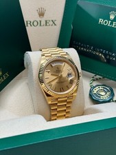 Rolex Day-Date 40 Yellow Gold Champagne Roman Dial Fluted President 228238 5