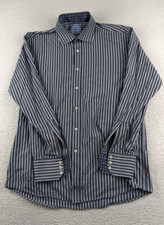 English Laundry Button Up Shirt Long Sleeve Men's 16.5 34/35 Blue Striped
