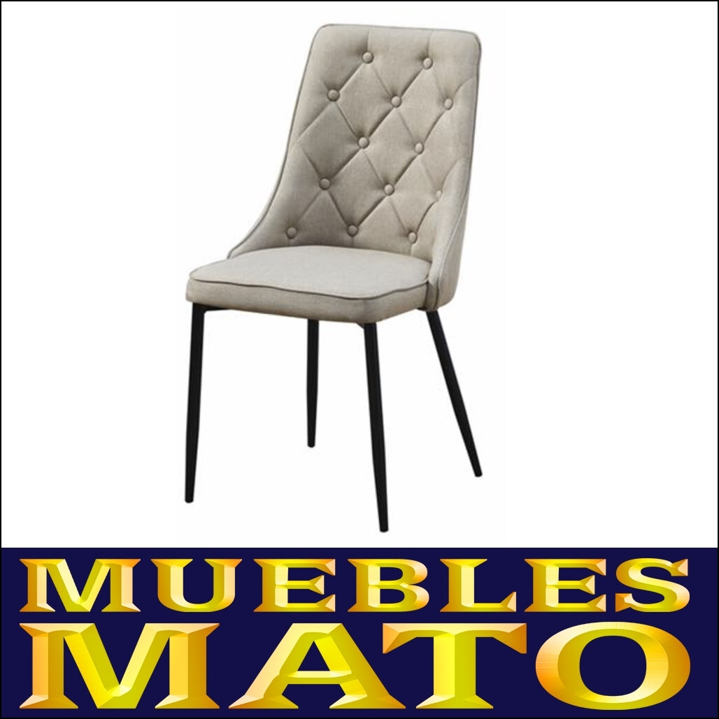 SET 4 SILLAS SONIA BEIGE/ARENA COMEDOR COCINA SALON TAPIZADA TELA BEIGE/ARENA