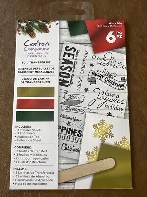 Crafter's Companion Card Making - Foil Transfer Kit - Merry Christmas 6pc Set