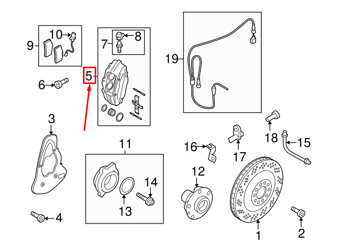 AUDI R8 Spyder 42 Rear Right Brake Caliper 420615408G NEW GENUINE  