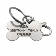 SPONSORED CUSTOM ENGRAVED DOG PET TAG DOUBLE SIDED PERSONALIZED ID DOG CAT CHARM