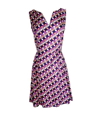 julie brown livie dress JB by Julie Brown Orange Pink Black Retro “Livie”Printed Shift Dress M