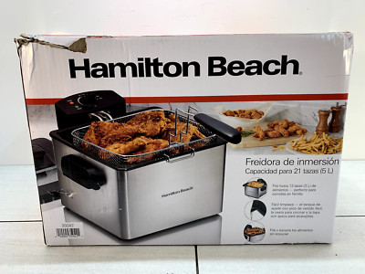Hamilton Beach 35042 5L Oil Capacity Deep Fryer with Easy-Pour Oil Spout